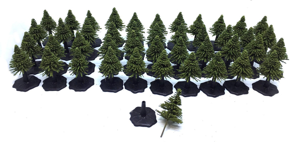 Fir Trees Midgreen x 44 with bases (25mm) - K&M - F25 - @