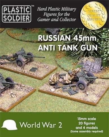 Russian 45mm Anti tank gun - 15mm - Plastic Soldier - WW2G15001 - @