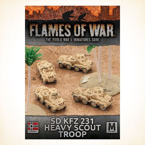 Flames of War - GBX100 - Afrika Korps Sd Kfz 231 Heavy Scout Troop (x 4) - @