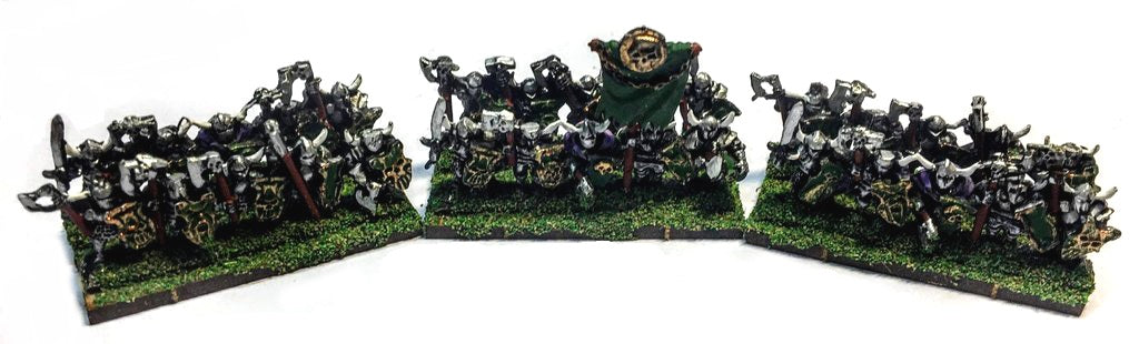 Chaos Warriors - GREEN - 10mm - Warmaster - PAINTED - CP@
