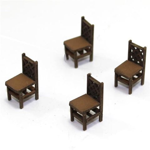 4GROUND - Square back (A) chair from the 1600s in light wood - 28mm - 28S-FAB-007L