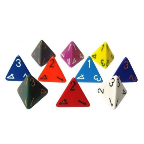 Chessex - 29902 - 4-sided dice OPAQUE (16mm) x 10