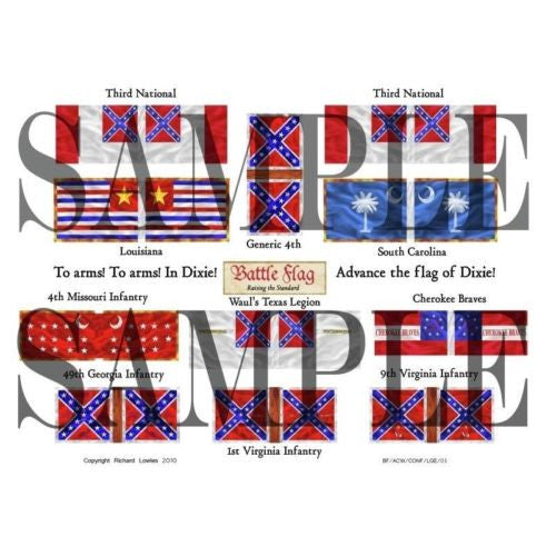 Confederate Flag - Third National Flags  (American Civil War) - 20mm