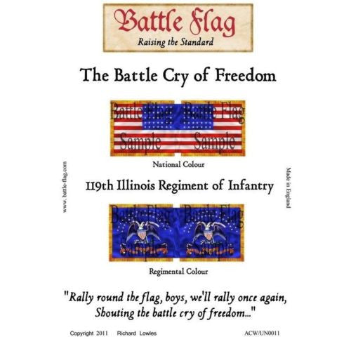 Battle Flag - 119th Illinois Regiment of Infantry (American Civil War) - 28mm