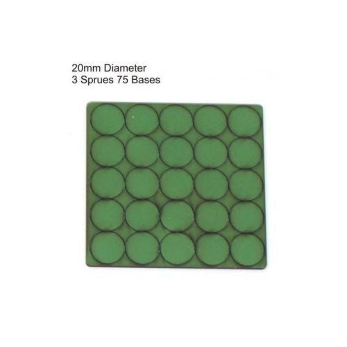 4GROUND - Green primed bases 20mm (75) - PBG-20D