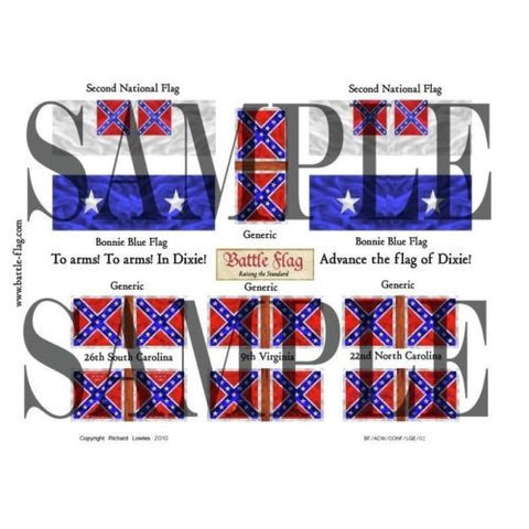 Confederate Flag - Second National Flags (American Civil War) - 28mm