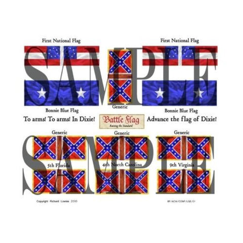 Confederate Flag - First National Flags/Bonnie Blue Flags  (American Civil War) - 20mm