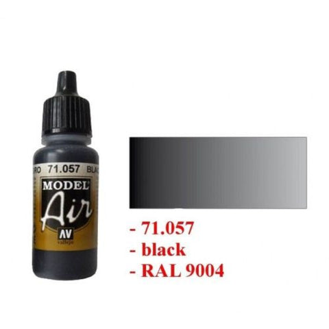 Vallejo Model Air Color - 71057 - Black - 17ml