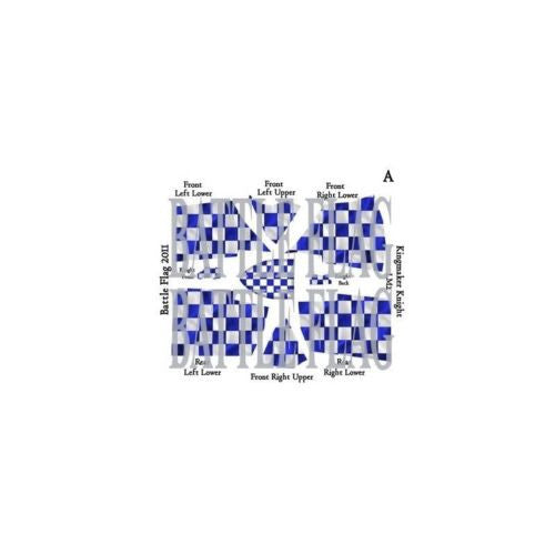 Battle Flag - Blue and white check Full Barding, Shield and Surcoat Waterslide Transfer Kit (Late Medieval) - 28mm