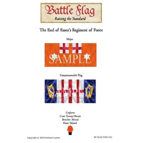 Battle Flag -The Earl of Essex's Regimente of Foote Major Commonwealth Flag - 28mm