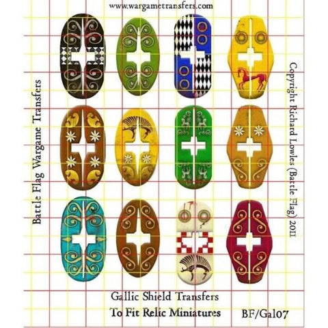Battle Flag - Gallic Shields set 7 (Ancient) - 28mm