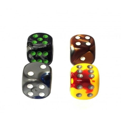 Chessex - 29911 - 6-sided dice GEMINI with rounded corner (16mm) x 4