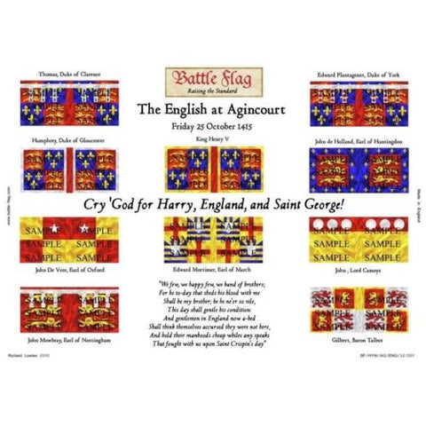Battle Flag-The English at Agincourt “Cry God, for Harry,England and St.George!”(Hundred Years War)-28mm