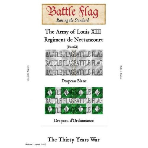 Battle Flag - The Army of Louis XIII - Regiment de Nettancourt (Plate XI) (Thirty Years War) - 28mm