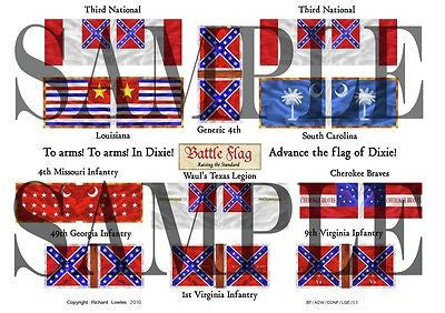 Confederate Flag - Third National Flags,Waul's texas legion (American Civil War)-15mm