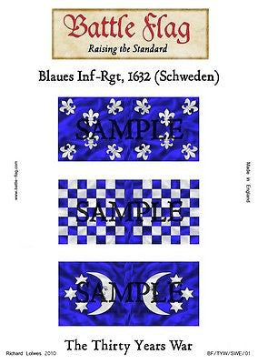 Battle Flag - Blaues Inf-Rgt 1632 (Thirty Years War) - 28mm