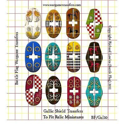 Battle Flag - Gallic Shields set 10 (Ancient) - 28mm