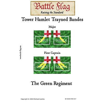 Battle Flag - Tower Hamlet Trayned Bande Green Regiment B (English Civil war) - 28mm