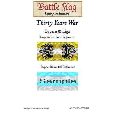 Battle Flag - Bayern & Liga Imperialist Flag Pappenheim Third Company - 28mm