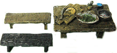 Scenery - Wargame - Table with chairs - 28mm - ES03 - UNPAINTED
