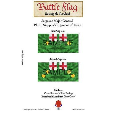 Battle Flag - Sergeant Major General Skippon's Regiment of Foote First Captain Second Captain (English civil war) - 28mm