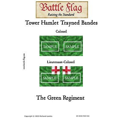 Battle Flag - Tower Hamlet Trayned Bande Green Regiment C (English Civil war) - 28mm