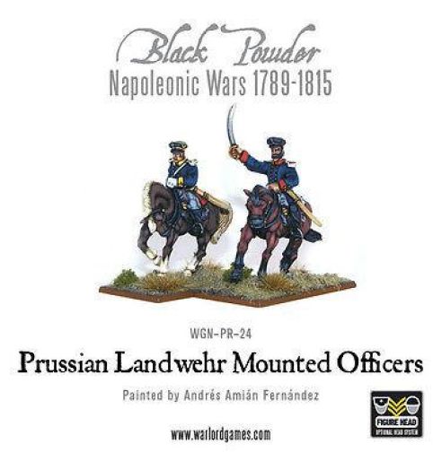 Black Powder - WGNPR24 - Napoleonic Prussian landwehr officers mounted - 28mm