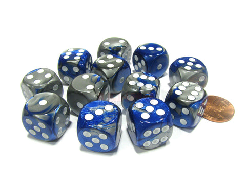 Chessex - 26623 - Blue-Steel w/white - Dice Block (16mm)