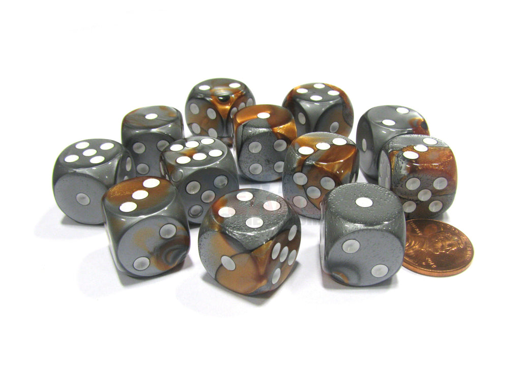 Chessex - 26624 - Copper-Steel w/white - Dice Block (16mm)