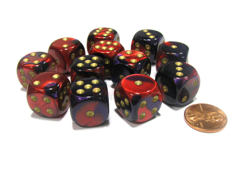 Chessex - 26626 - Purple-Red w/gold - Dice Block (16mm)