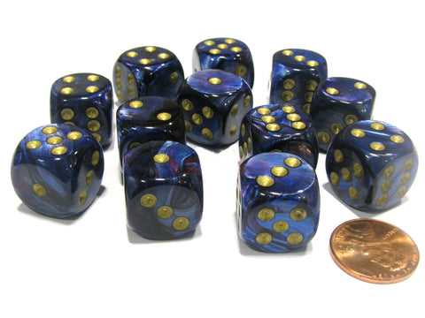 Chessex - 27627 - Scarab Royal Blue w/gold - Dice Block (16mm)