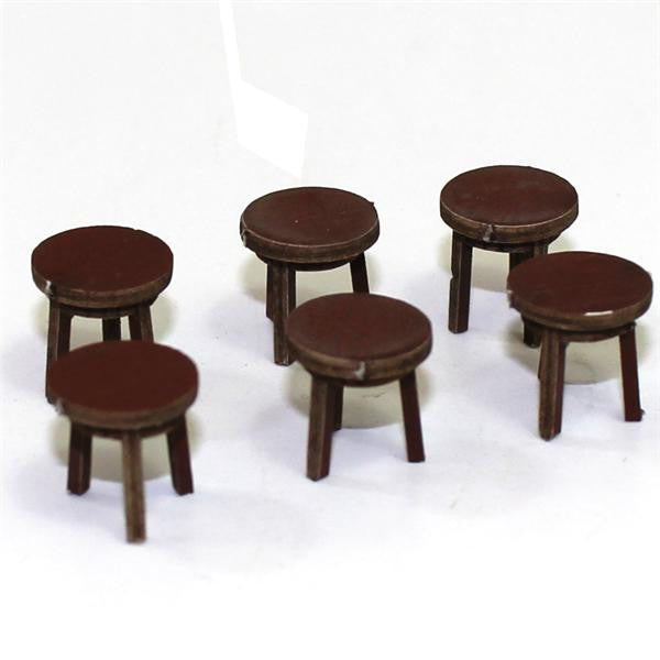 4GROUND - Three legged stool in medium wood - 28mm - 28S-FAB-015M