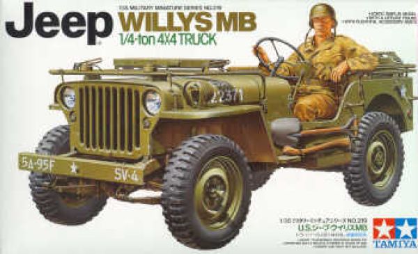 Tamiya 35219 - Willys Jeep with driver and decals for 5 versions - 1:35