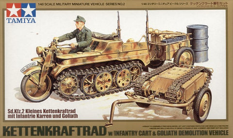 Tamiya TA32502 - Sd.Kfz.2 Kettenkrad with Goliath Infantry Cart - 1:48