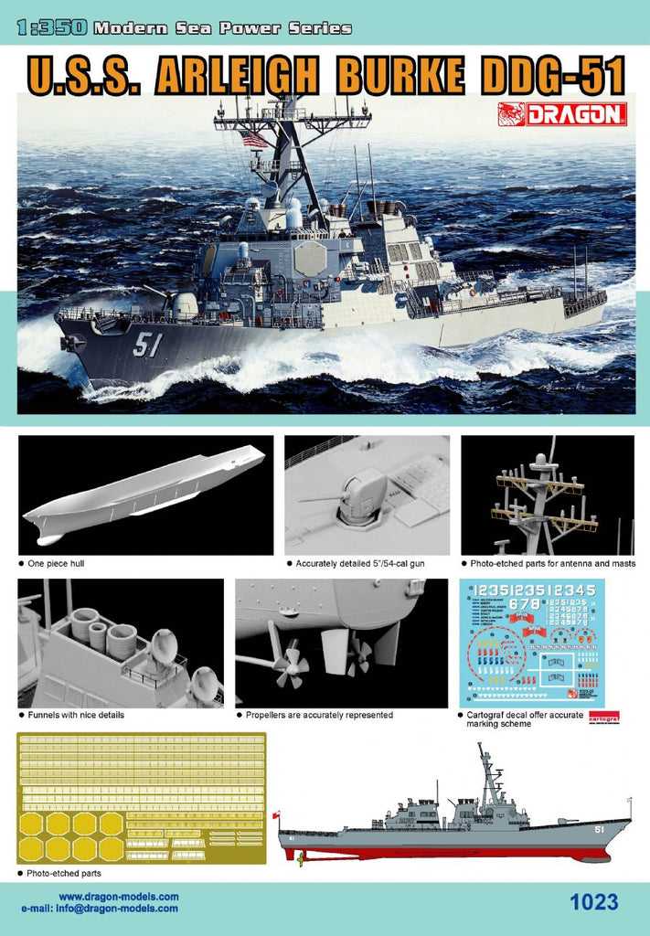 USS Arleigh Burke DDG-51 - 1:350 - Dragon - 1023
