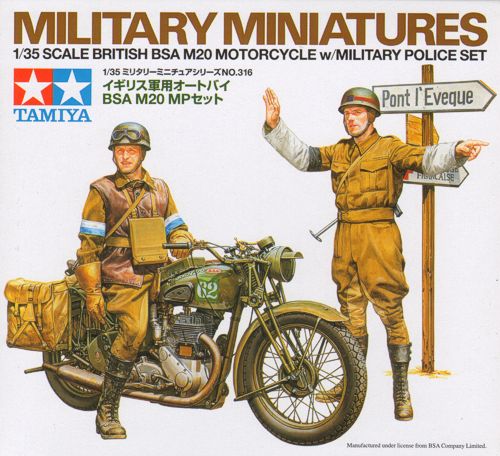 BSA M20 Motorcycle with British Military Police - 1:35 - Tamiya - 35316