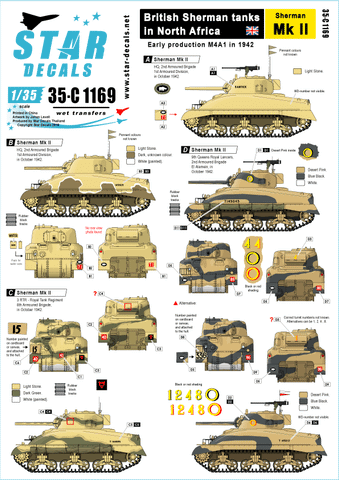 Star Decals - British Sherman Mk.II, Early production in 1942 - 1:35