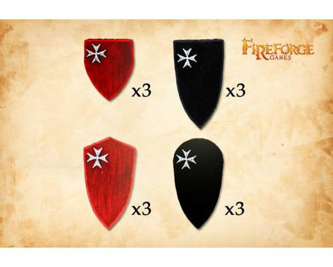 Fireforge - DVSH05 - Hospitaller Order shields 2 - 28mm