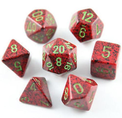 Chessex - 25304 - Strawberry - Polyhedral 7 die set