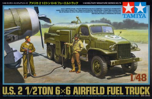 Tamiya TA32579 - U.S. 2 1/2 Ton 6x6 Airfield Fuel Truck. Includes 3 Figures - 1:48