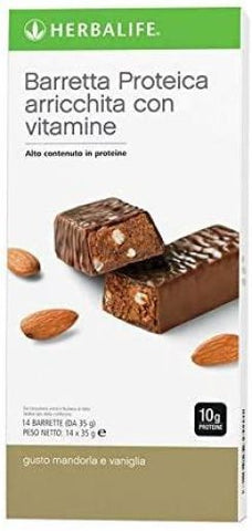 Herbalife - KIT refrigerato Barrette Proteiche Gusto Mandorla e Vaniglia 168 barrette 12 confezioni