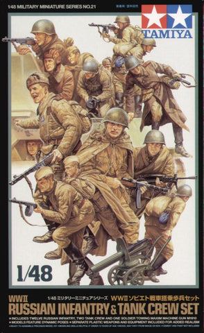 Tamiya TA32521 - Soviet (WWII) Tank Crew and Infantry set - 1:48