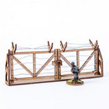 4Ground - 4x Corner Barbed Wire Fences and Gate - 28S-TAO-146