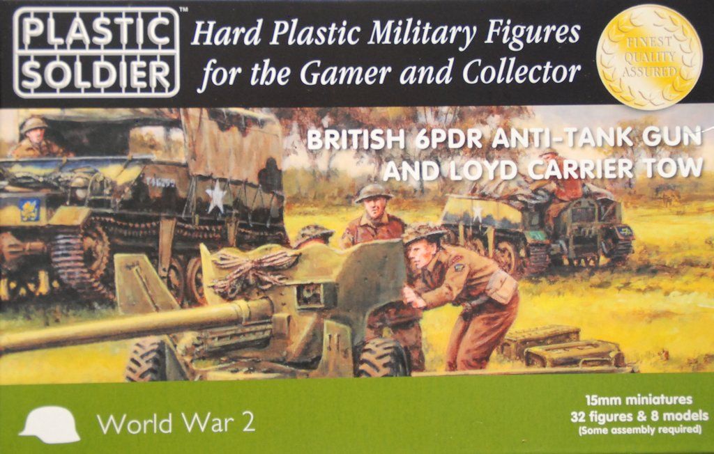 Plastic Soldier - WW2G15003 - British 6pdr anti tank gun and loyd carrier tow - 15mm