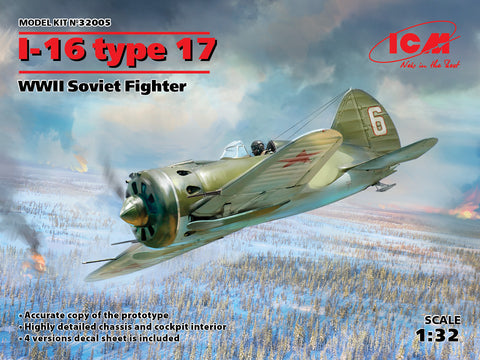 Aircraft kits ICM32005 - Polikarpov I-16 type 17 WWII Soviet Fighter - 1:32