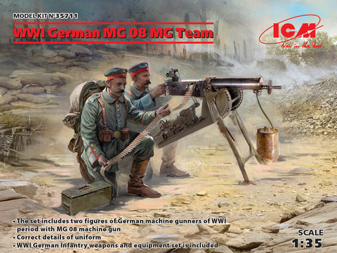 WWI German MG08 Machine Gun Team - 1:35 ICM - 35711