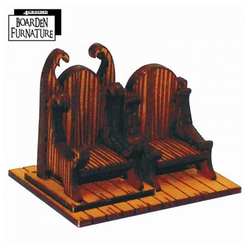 4GROUND - Fantasy, Dark Age or Medieval Game: Boarden Royal Throne X 1 (Light Wood) - 28mm