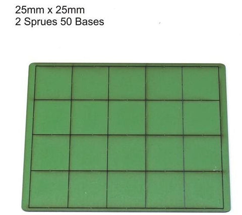 4GROUND - Green primed bases 25x25 mm (40) - PBG-2525