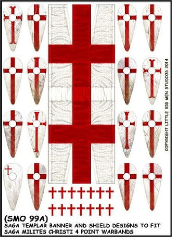 Little big men - Templar Banner and Shield Transfers - Milites Christi (A) - 28mm