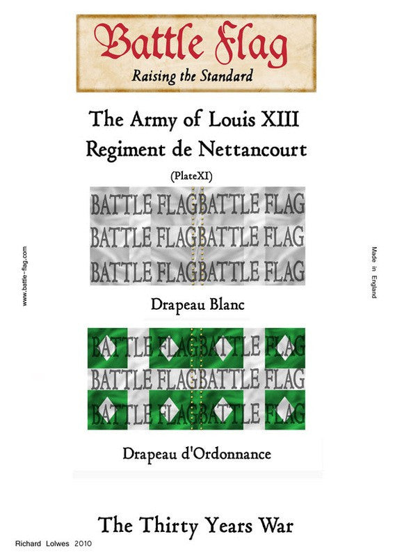 Battle Flag - The Army of Louis XIII - Regiment de Canisy-Carbonel (Plate XII) (Thirty Years War) - 28mm
